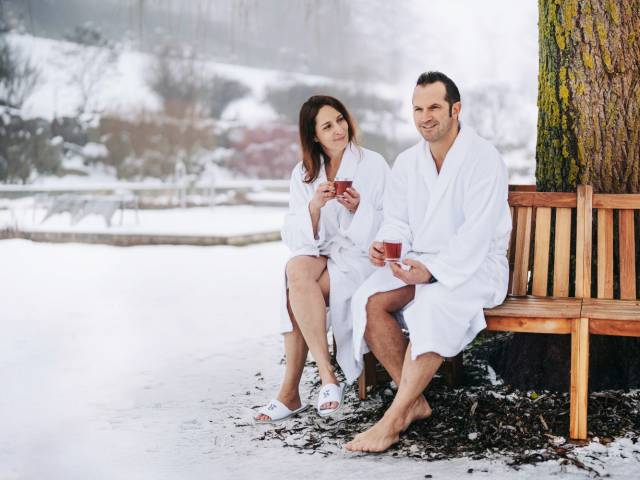 Couple in the relaxation garden