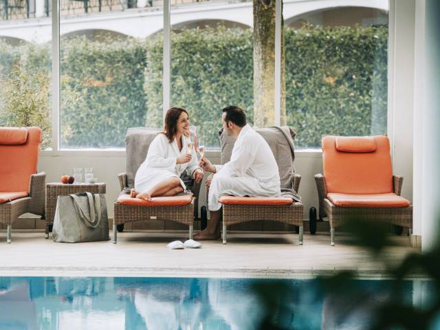 Couple in the wellness area 