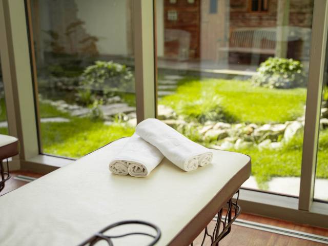 Ruhebereich mit Blick auf Mühlensauna