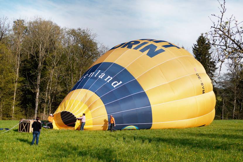 Ballonfahrt Mostviertel, Aufblasen Ballon