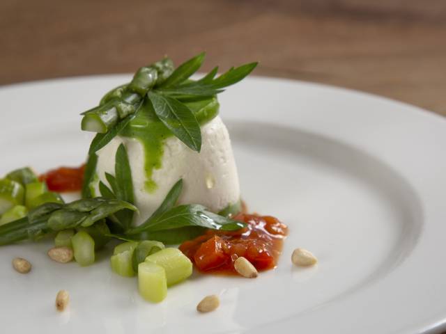 vegetarian starter with cheese and vegetable