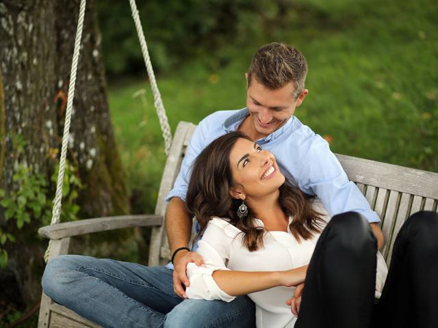 romantic tree swing in the garden