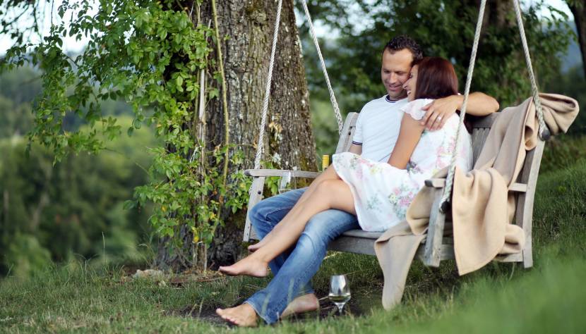 Der gemütliche Ausklang auf der Birnenschaukel nach einem romantischen Essen