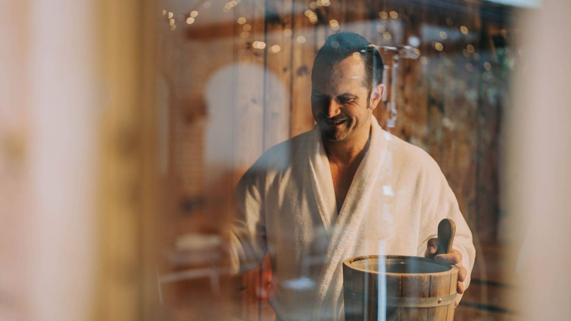 Mann in der Mühlensauna