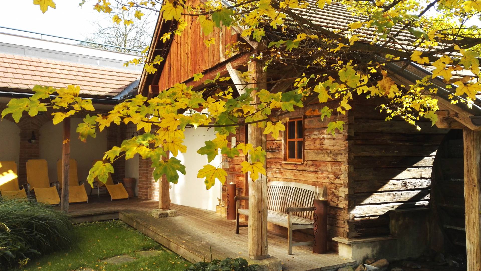 Mühlensauna im Herbstglanz