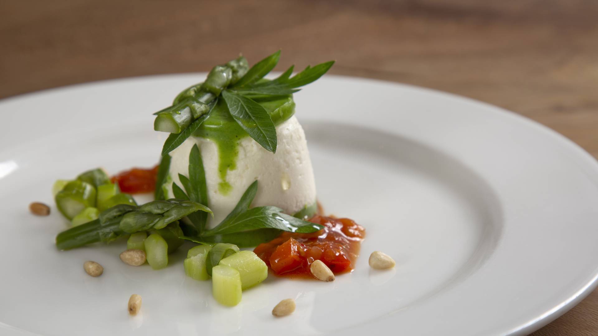 Schafskäsemousse als Vorspeise im Restaurant