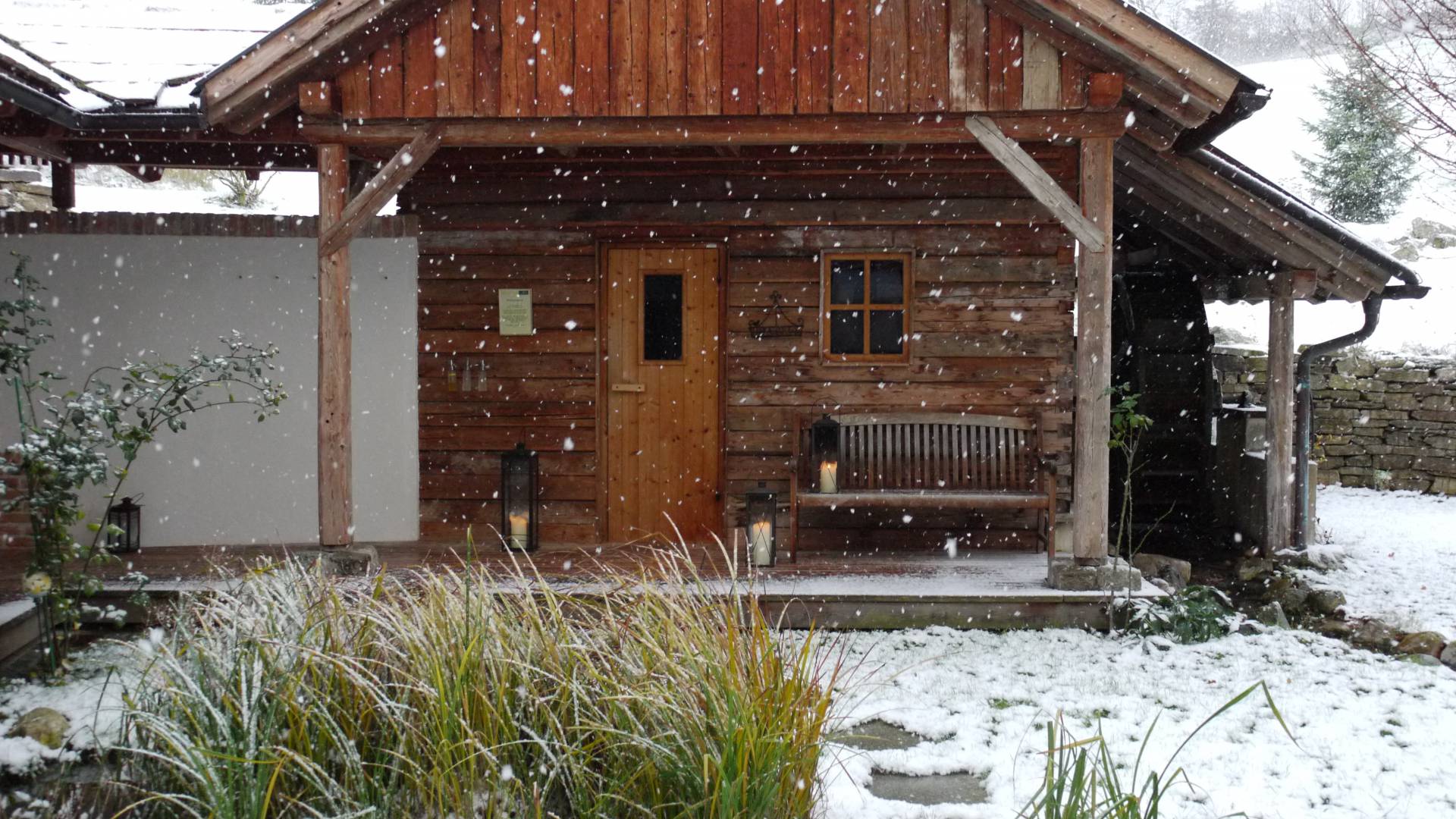 Sauna im Winter